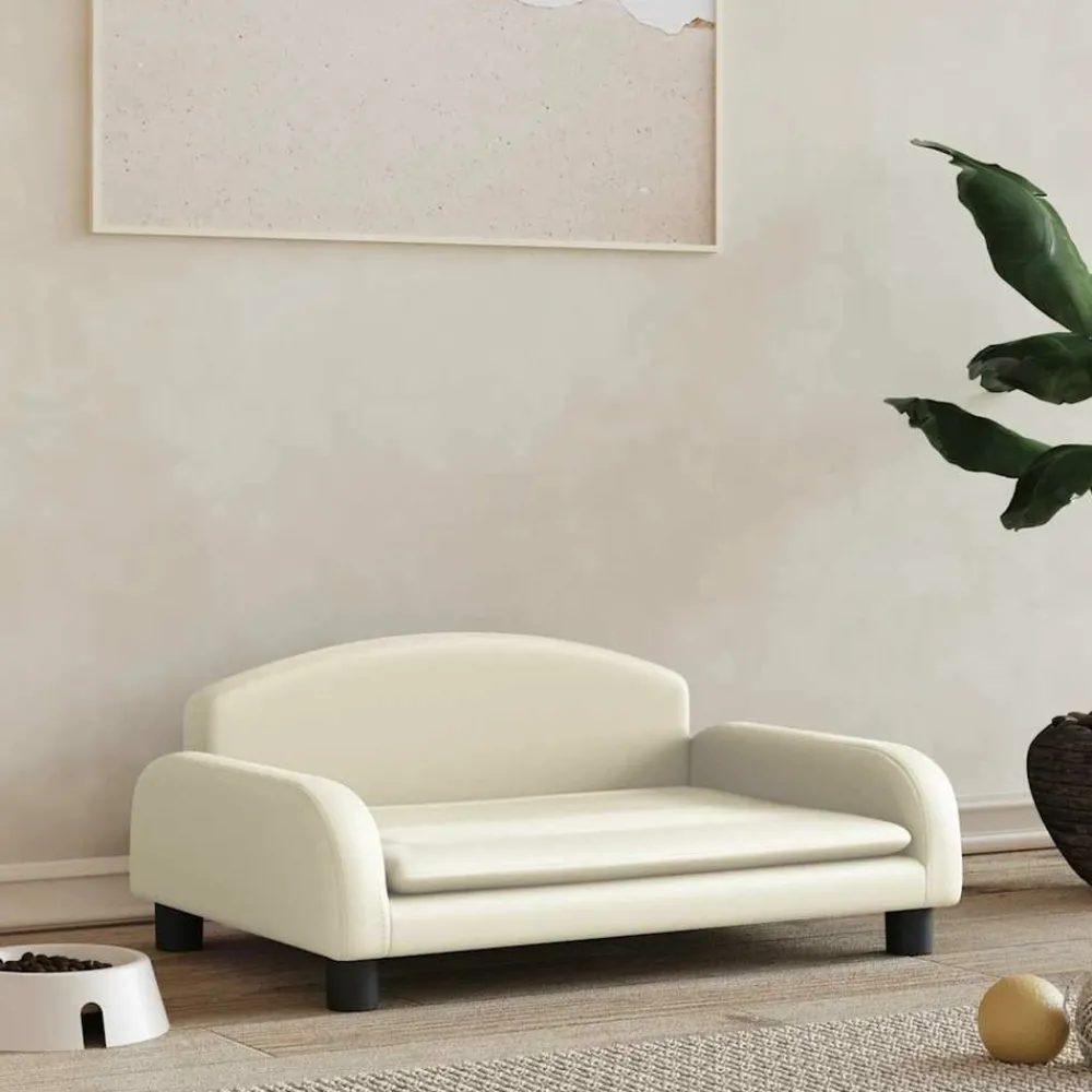 Maison Exclusive Niches, Paniers Et Transports | - Lit pour chien crème 70x45x30 cm similicuir