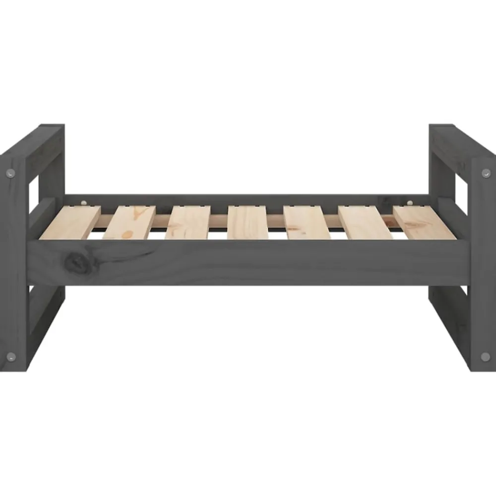 Maison Exclusive Niches, Paniers Et Transports | - Lit pour chien gris 65,5x50,5x28 cm bois de pin solide