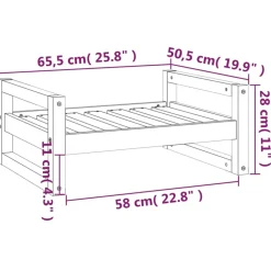 Maison Exclusive Niches, Paniers Et Transports | - Lit pour chien gris 65,5x50,5x28 cm bois de pin solide