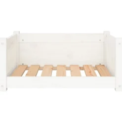 Maison Exclusive Niches, Paniers Et Transports | - Lit pour chien blanc 65,5x50,5x28 cm bois de pin solide