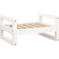Maison Exclusive Niches, Paniers Et Transports | - Lit pour chien blanc 55,5x45,5x28 cm bois de pin solide