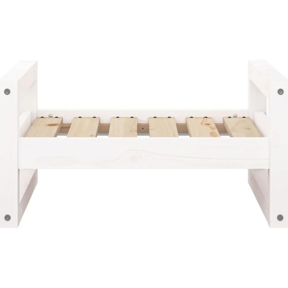 Maison Exclusive Niches, Paniers Et Transports | - Lit pour chien blanc 55,5x45,5x28 cm bois de pin solide