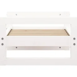 Maison Exclusive Niches, Paniers Et Transports | - Lit pour chien blanc 55,5x45,5x28 cm bois de pin solide