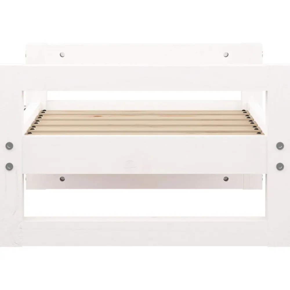 Maison Exclusive Niches, Paniers Et Transports | - Lit pour chien blanc 55,5x45,5x28 cm bois de pin solide