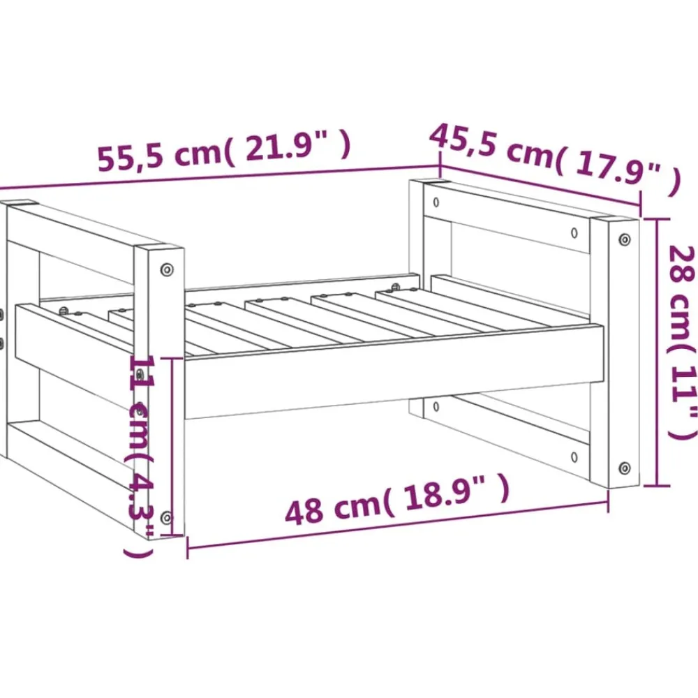 Maison Exclusive Niches, Paniers Et Transports | - Lit pour chien blanc 55,5x45,5x28 cm bois de pin solide
