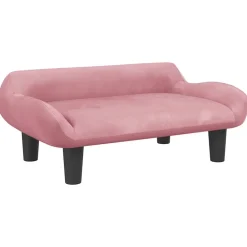 Maison Exclusive Niches, Paniers Et Transports | - Lit pour chien rose 70x40x24 cm velours