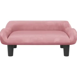 Maison Exclusive Niches, Paniers Et Transports | - Lit pour chien rose 70x40x24 cm velours
