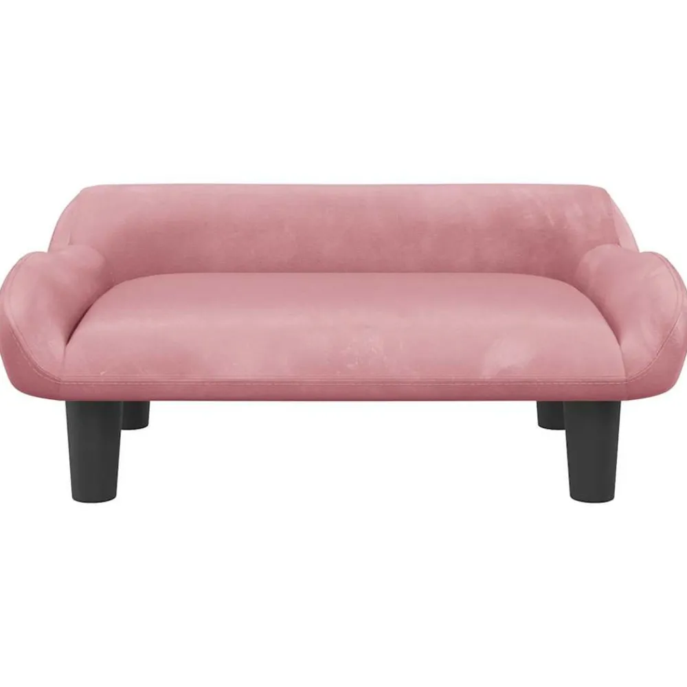 Maison Exclusive Niches, Paniers Et Transports | - Lit pour chien rose 70x40x24 cm velours
