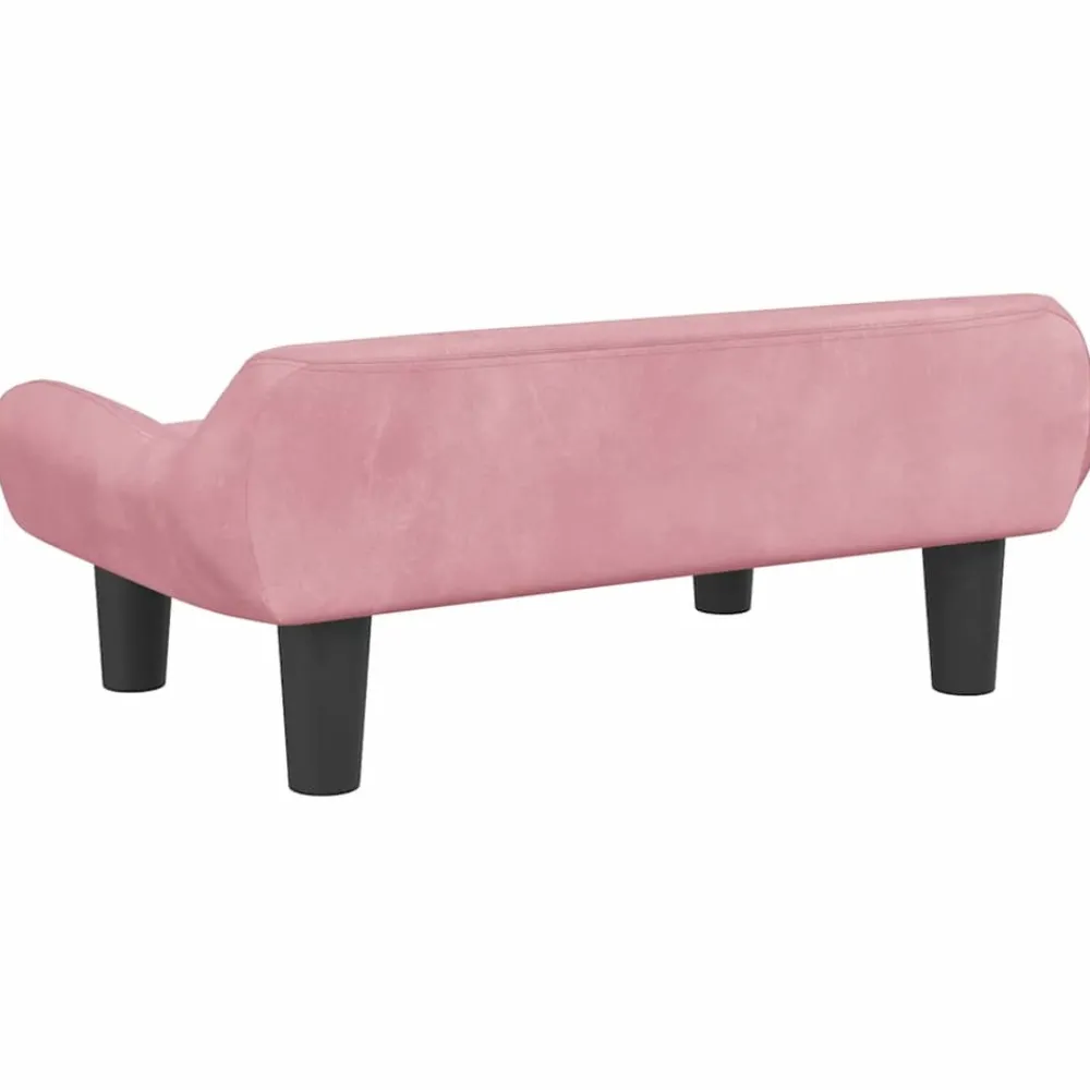Maison Exclusive Niches, Paniers Et Transports | - Lit pour chien rose 70x40x24 cm velours