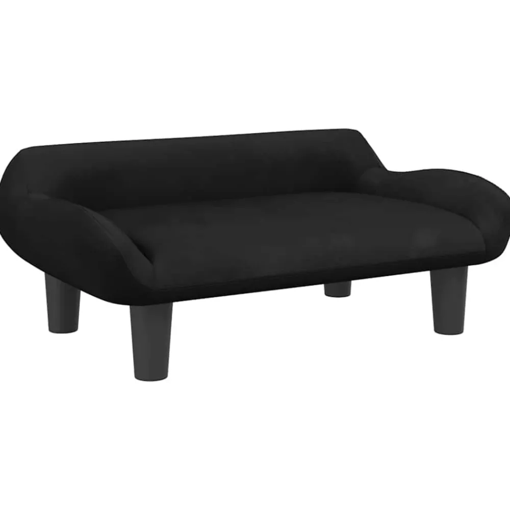 Maison Exclusive Niches, Paniers Et Transports | - Lit pour chien noir 70x40x24 cm velours