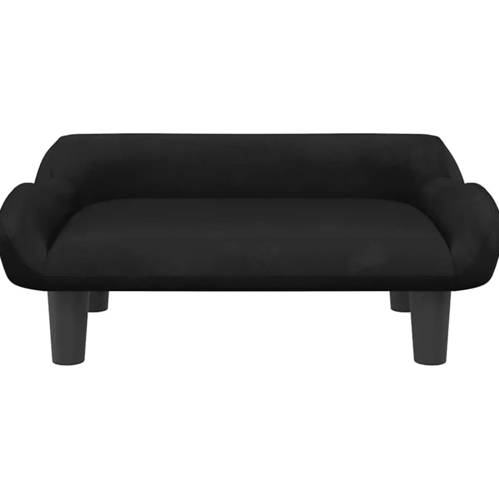 Maison Exclusive Niches, Paniers Et Transports | - Lit pour chien noir 70x40x24 cm velours
