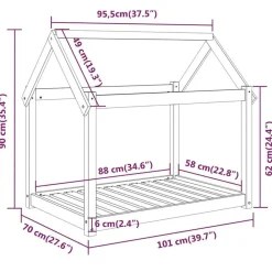 Maison Exclusive Niches, Paniers Et Transports | - Lit pour chien marron miel 101x70x90 cm bois de pin solide