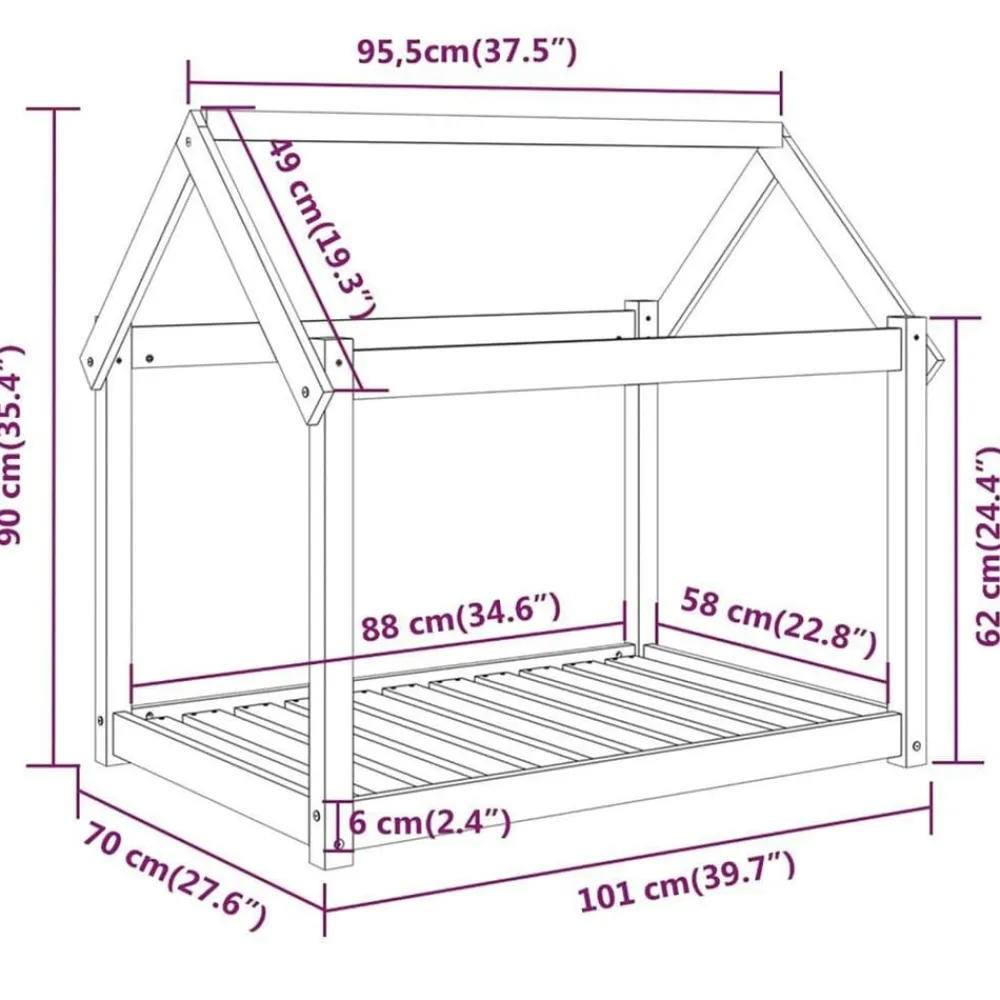 Maison Exclusive Niches, Paniers Et Transports | - Lit pour chien marron miel 101x70x90 cm bois de pin solide
