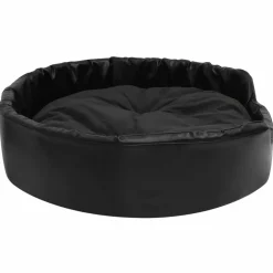 Maison Exclusive Niches, Paniers Et Transports | - Lit pour chiens noir 90x79x20 cm peluche et similicuir
