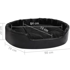 Maison Exclusive Niches, Paniers Et Transports | - Lit pour chiens noir 90x79x20 cm peluche et similicuir