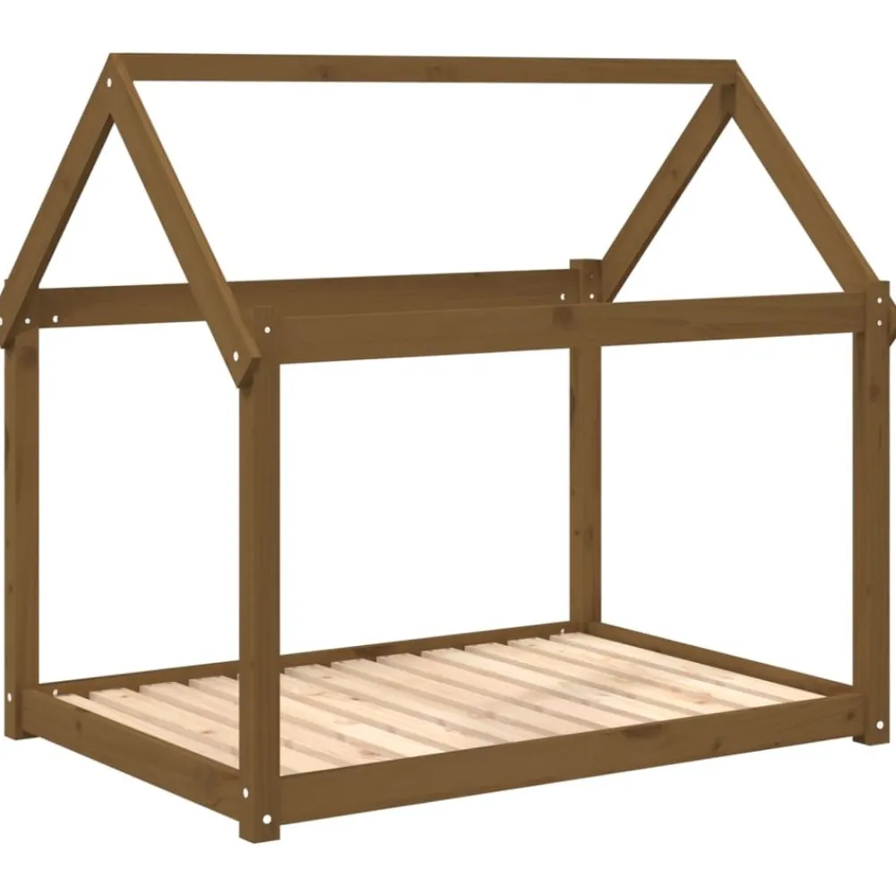 Maison Exclusive Niches, Paniers Et Transports | - Lit pour chien marron miel 111x80x100 cm bois de pin solide