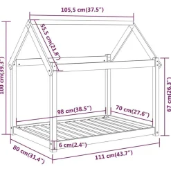 Maison Exclusive Niches, Paniers Et Transports | - Lit pour chien marron miel 111x80x100 cm bois de pin solide
