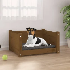 Maison Exclusive - Lit pour chien marron miel 55,5x45,5x28 cm bois massif de pin Clearance