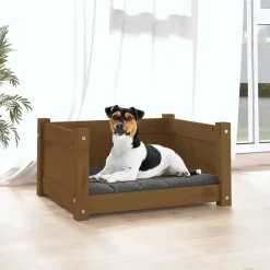 Maison Exclusive - Lit pour chien marron miel 55,5x45,5x28 cm bois massif de pin Clearance