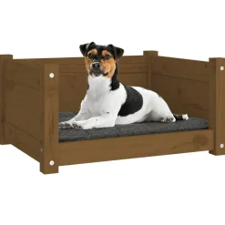 Maison Exclusive - Lit pour chien marron miel 55,5x45,5x28 cm bois massif de pin Clearance