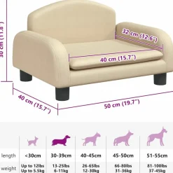 Maison Exclusive - Lit pour chien crème 50x40x30 cm tissu Best