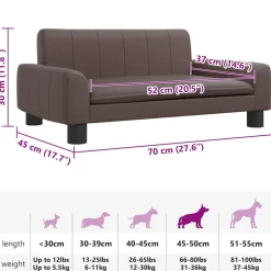 Maison Exclusive - Lit pour chien marron 70x45x30 cm similicuir Discount