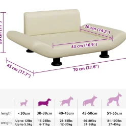 Maison Exclusive - Lit pour chien crème 70x45x28 cm similicuir Outlet