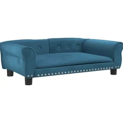 Maison Exclusive Niches, Paniers Et Transports | - Lit pour chien ergonomique mousse bleu foncé 75x53cm similicuir