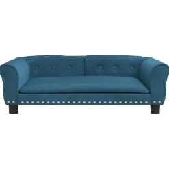 Maison Exclusive Niches, Paniers Et Transports | - Lit pour chien ergonomique mousse bleu foncé 75x53cm similicuir