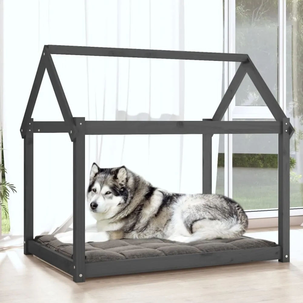 Maison Exclusive - Lit pour chien gris 111x80x100 cm bois de pin solide