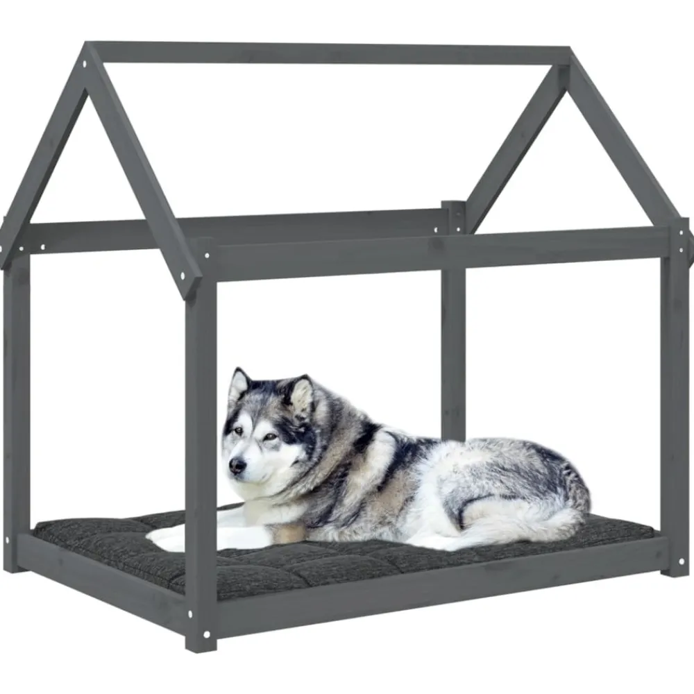 Maison Exclusive - Lit pour chien gris 111x80x100 cm bois de pin solide
