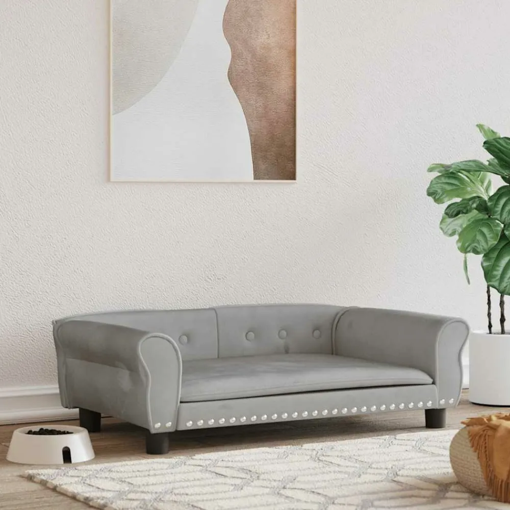 Maison Exclusive - Lit pour chien gris clair 95x55x30 cm velours Online