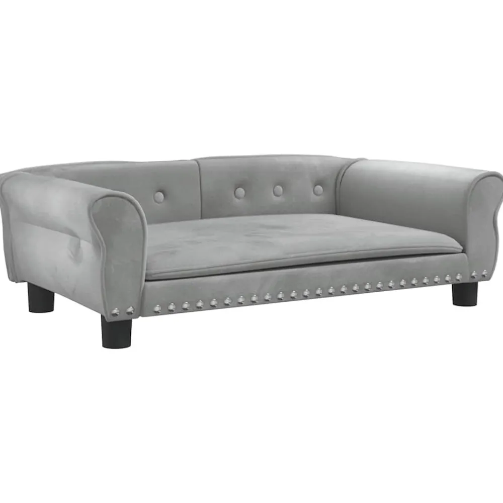 Maison Exclusive - Lit pour chien gris clair 95x55x30 cm velours Online