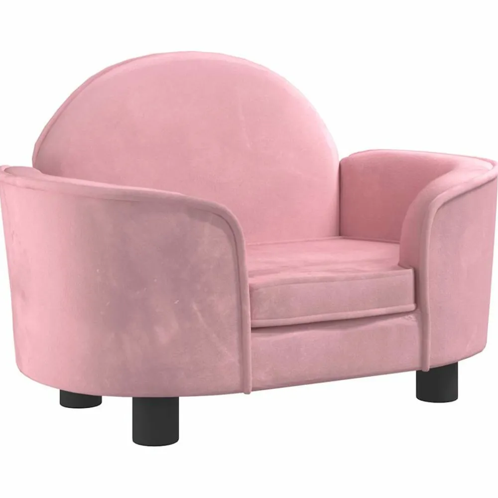 Maison Exclusive Niches, Paniers Et Transports | - Lit pour chien rose 66x40x45 cm velours