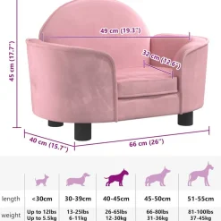 Maison Exclusive Niches, Paniers Et Transports | - Lit pour chien rose 66x40x45 cm velours