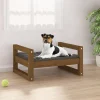 Maison Exclusive Niches, Paniers Et Transports | - Lit pour chien blanc 105,5x75,5x28 cm bois de pin solide