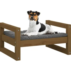 Maison Exclusive Niches, Paniers Et Transports | - Lit pour chien blanc 105,5x75,5x28 cm bois de pin solide