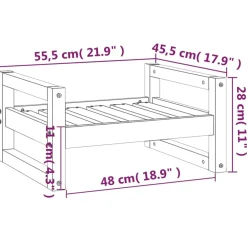 Maison Exclusive Niches, Paniers Et Transports | - Lit pour chien blanc 105,5x75,5x28 cm bois de pin solide