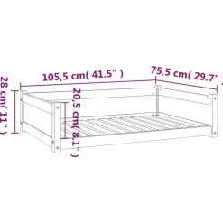 Maison Exclusive Niches, Paniers Et Transports | - Lit pour chien 105,5x75,5x28 cm bois de pin solide