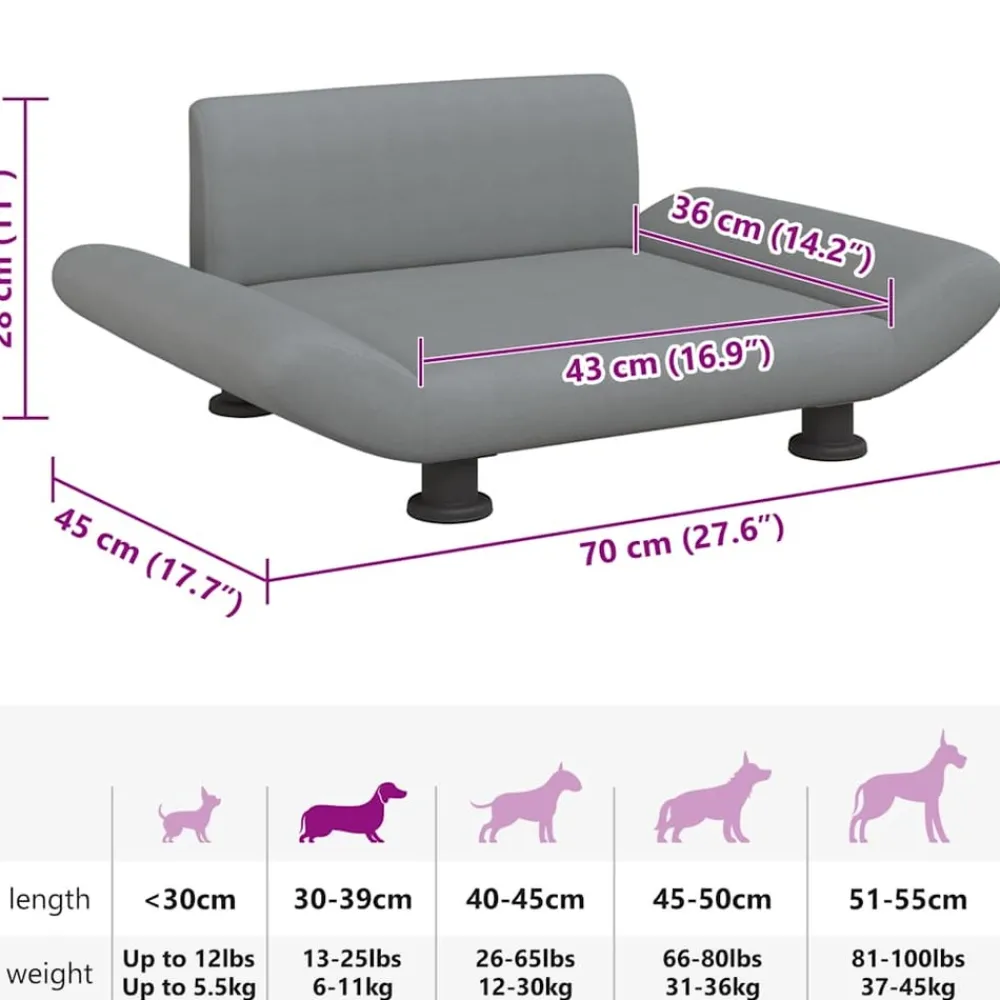 Maison Exclusive Niches, Paniers Et Transports | - Lit pour chien marron 70x40x24 cm velours