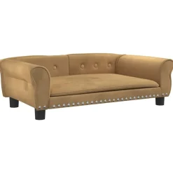 Maison Exclusive Niches, Paniers Et Transports | - Lit pour chien marron 95x55x30 cm velours