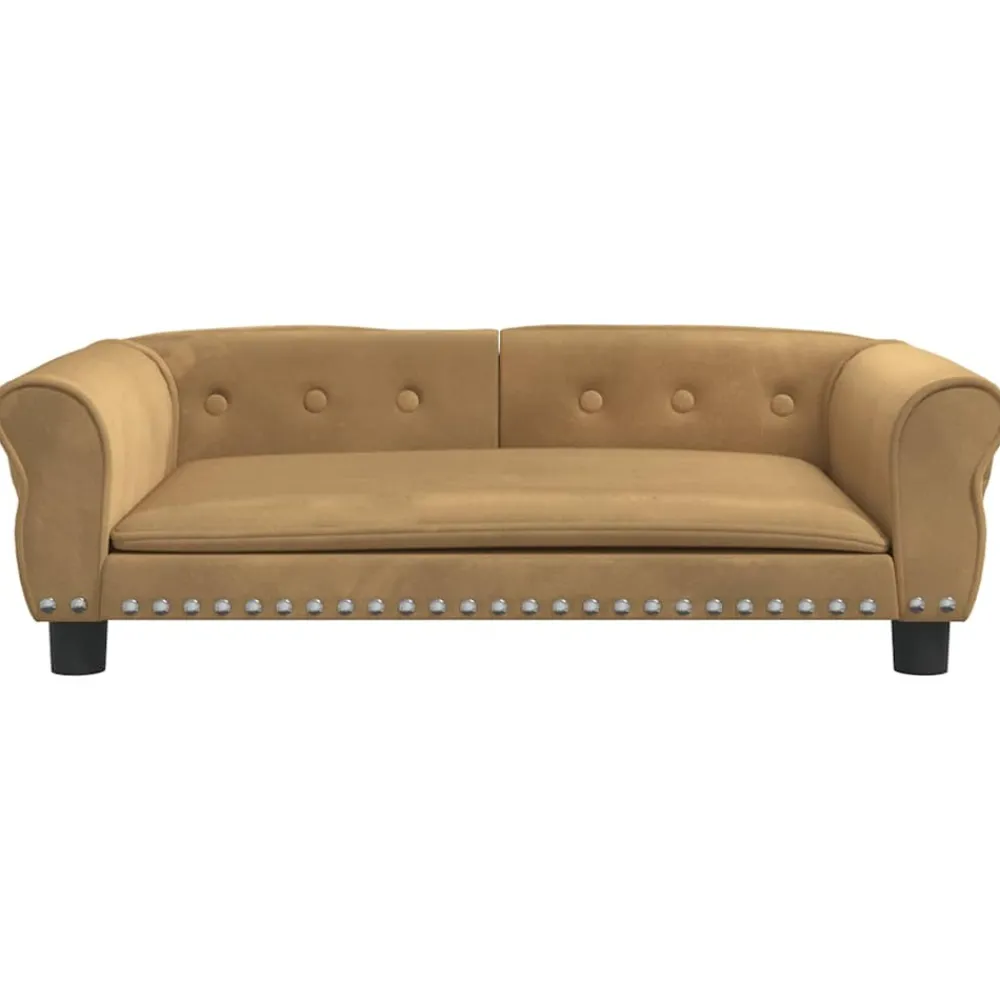 Maison Exclusive Niches, Paniers Et Transports | - Lit pour chien marron 95x55x30 cm velours