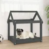 Maison Exclusive Niches, Paniers Et Transports | - Lit pour chien gris 71x55x70 cm bois de pin solide