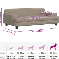 Maison Exclusive Niches, Paniers Et Transports | - Lit pour chien cappuccino 90x53x30 cm similicuir