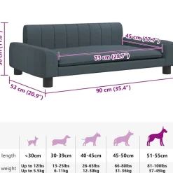 Maison Exclusive - Lit pour chien gris foncé 90x53x30 cm tissu Online