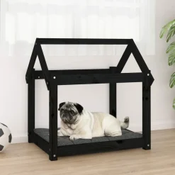 Maison Exclusive - Lit pour chien noir 71x55x70 cm bois de pin solide Best
