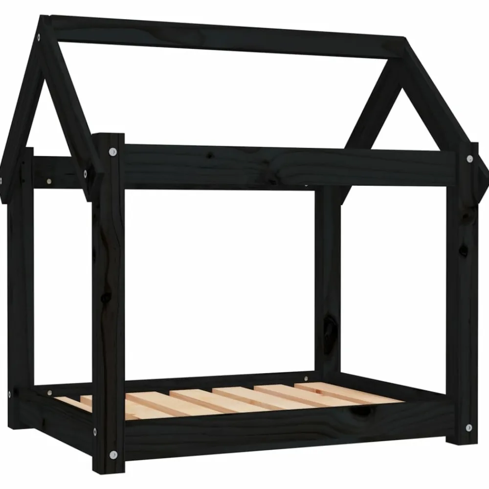 Maison Exclusive - Lit pour chien noir 71x55x70 cm bois de pin solide Best