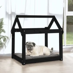 Maison Exclusive - Lit pour chien noir 71x55x70 cm bois de pin solide Best