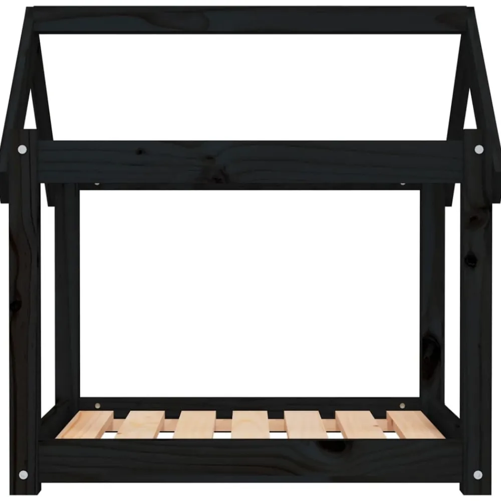Maison Exclusive - Lit pour chien noir 71x55x70 cm bois de pin solide Best