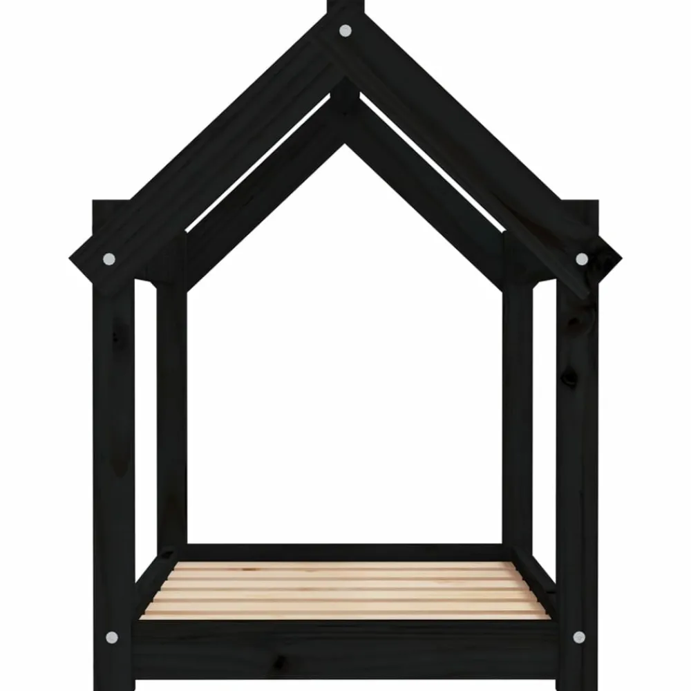 Maison Exclusive - Lit pour chien noir 71x55x70 cm bois de pin solide Best